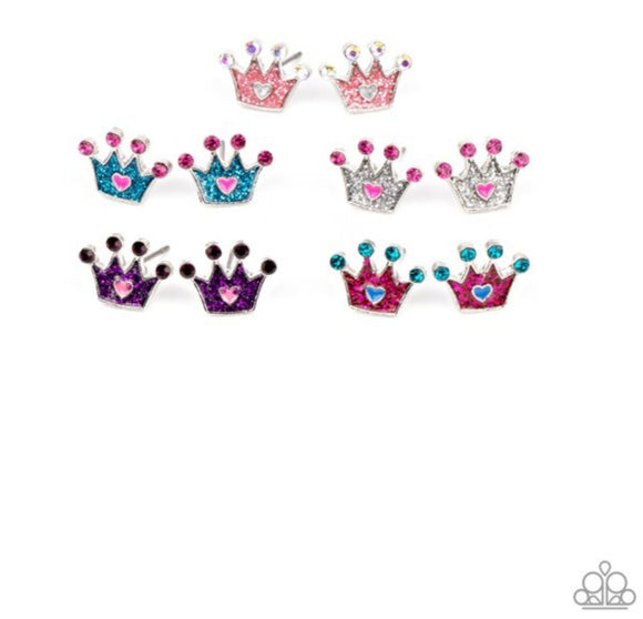 Crown Heart earrings  - 5 pair