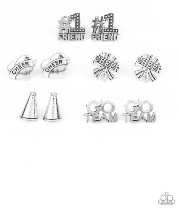 Starlet Shimmer Cheer Earrings 5 pr - silver